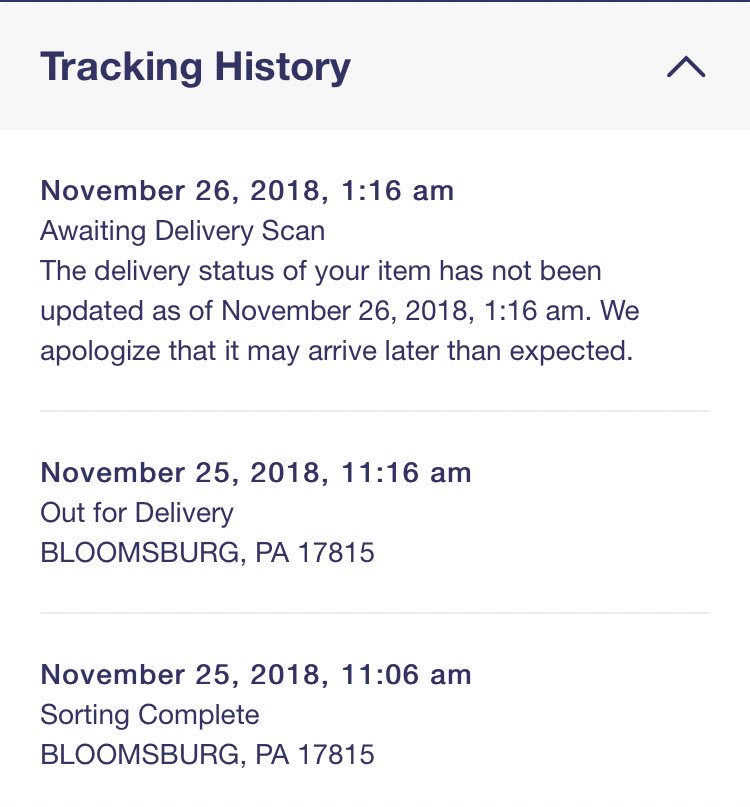 usps awaiting delivery scan