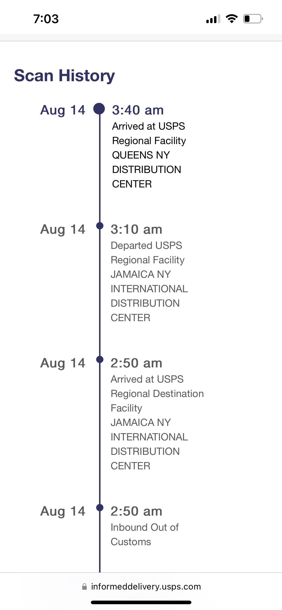 usps package is not moving