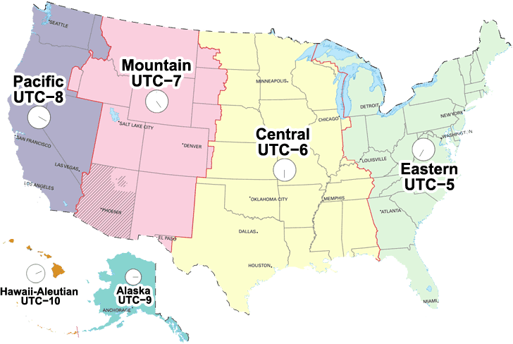 utc time zone for texas