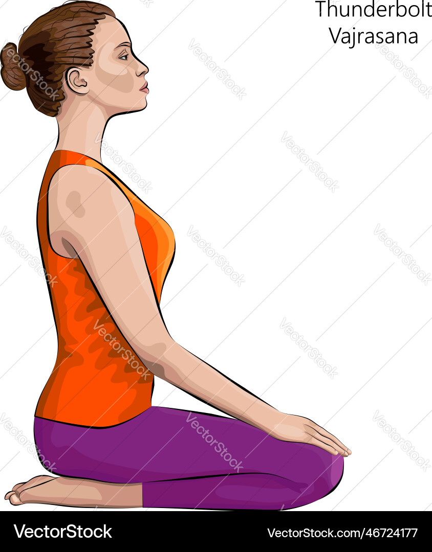 vajrasana drawing easy