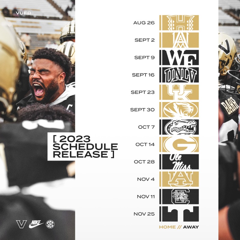 vanderbilt university football schedule