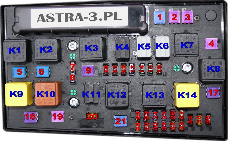 vauxhall astra fuse board