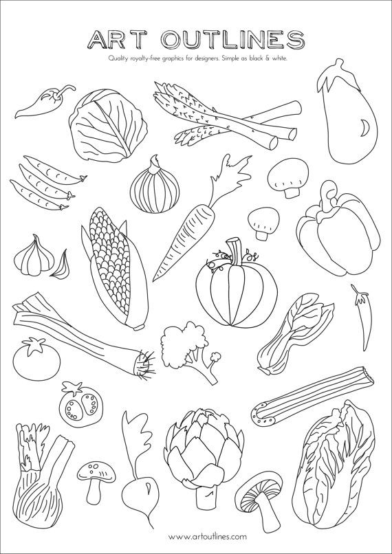 vegetable outline drawing