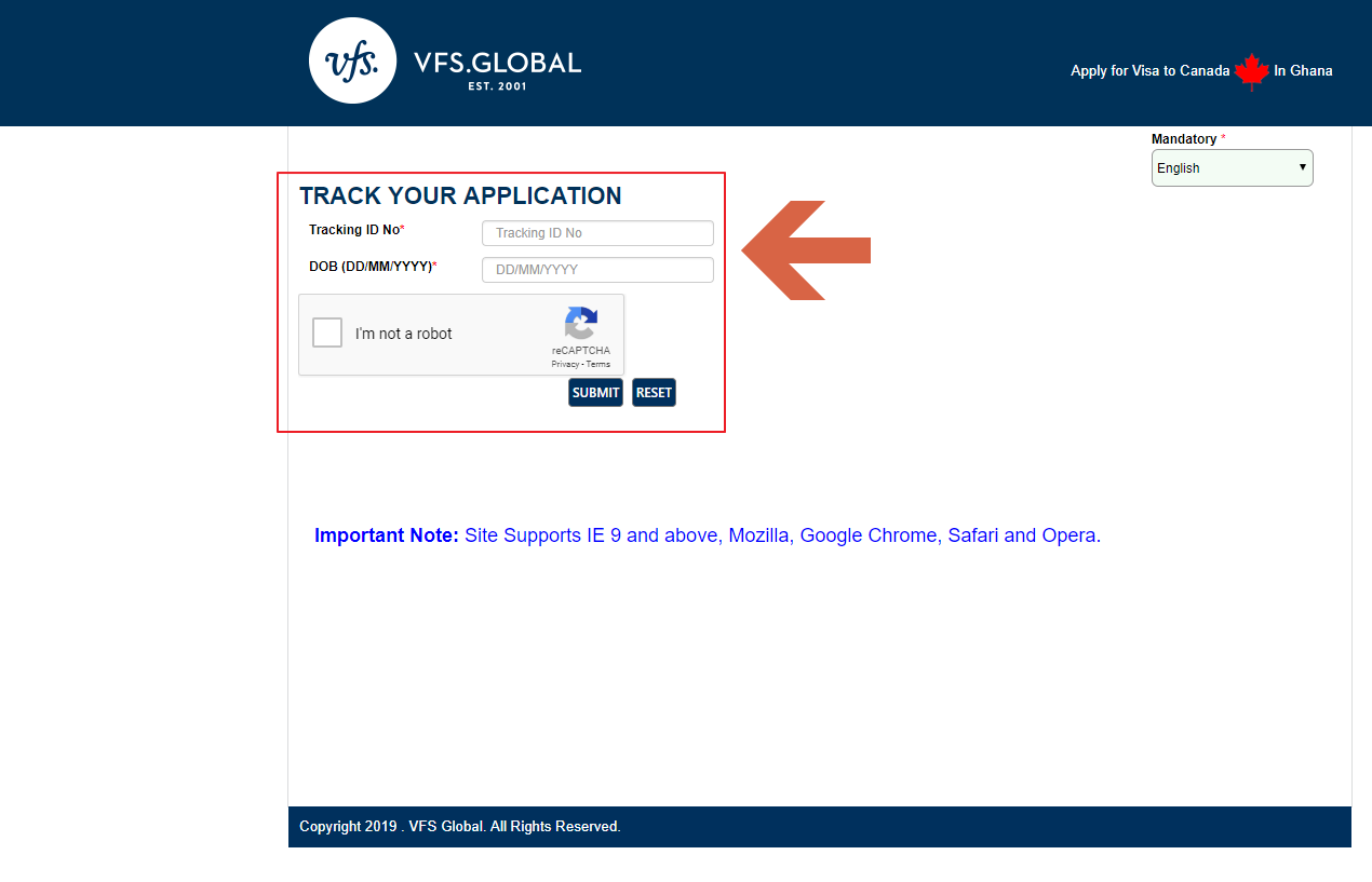 vfs global schengen visa tracking