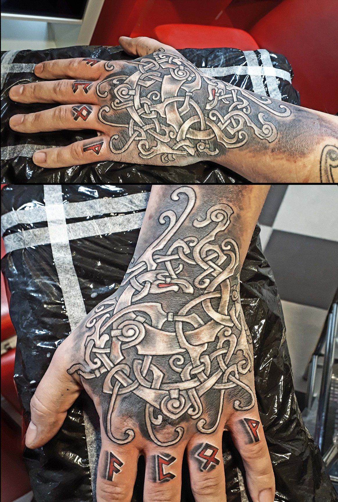 vikings hand tattoo