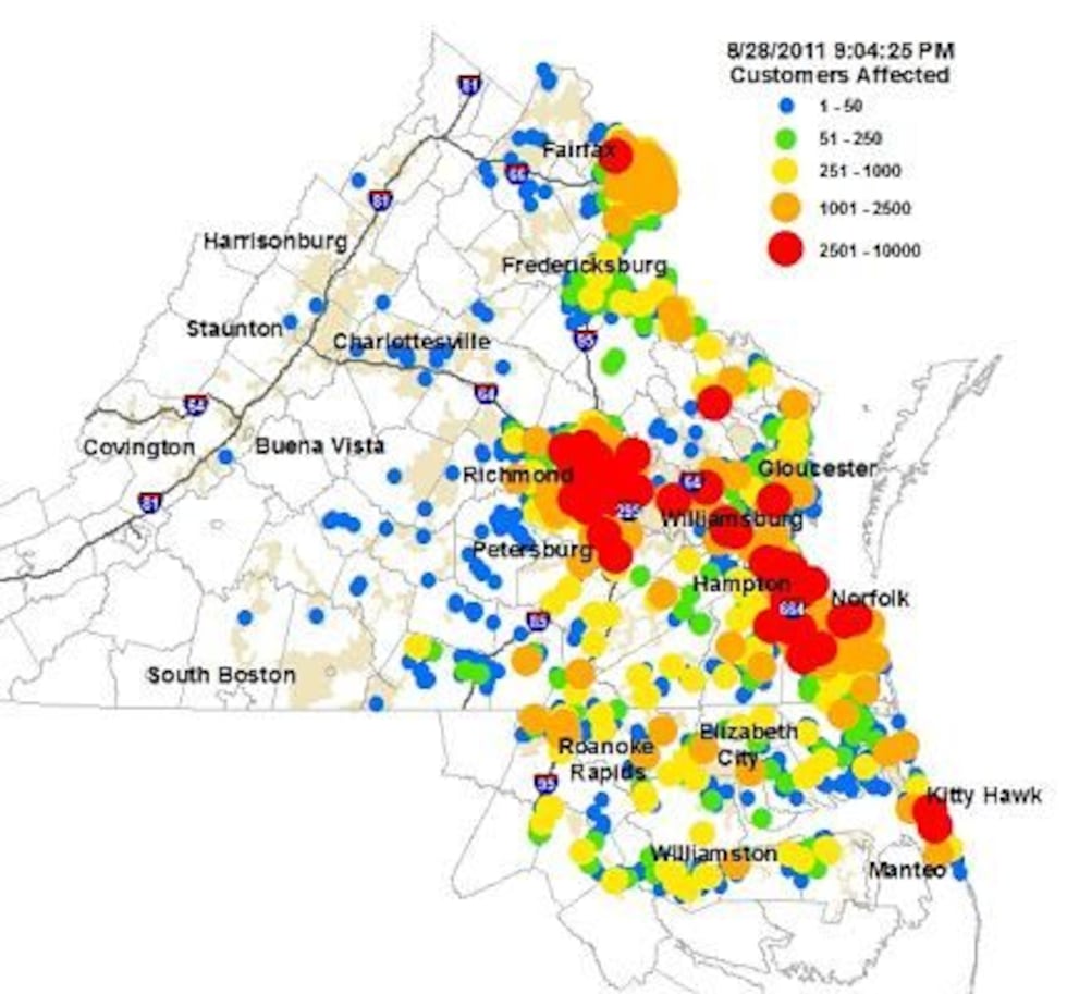 virginia power outage number