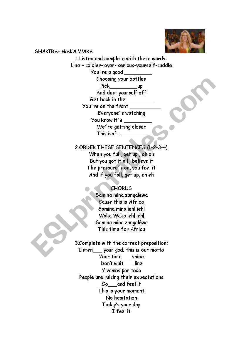 waka waka shakira lyrics english