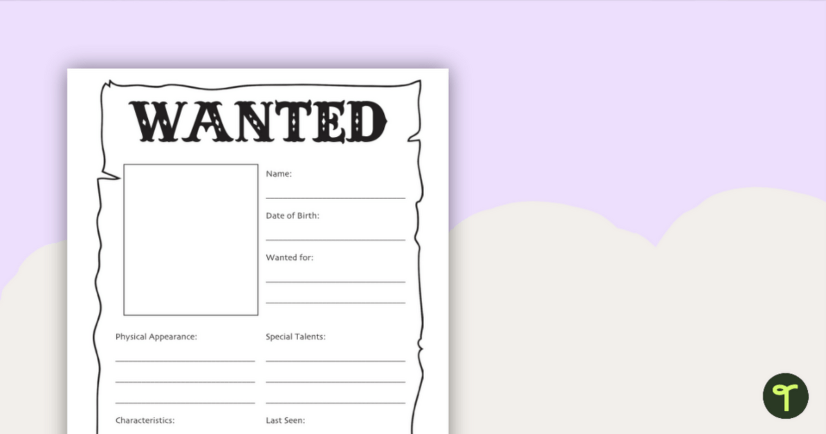 wanted poster template