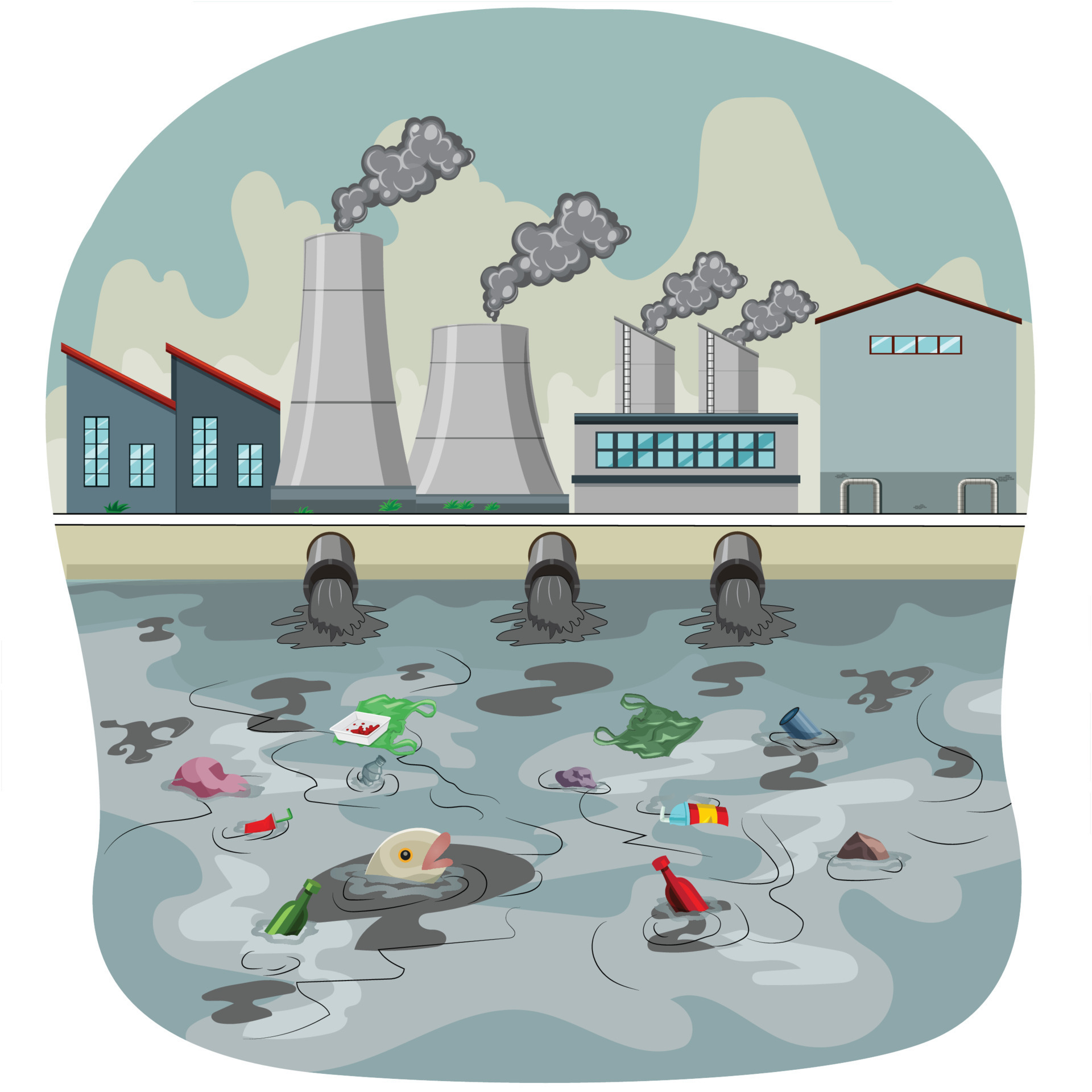 water pollution clipart