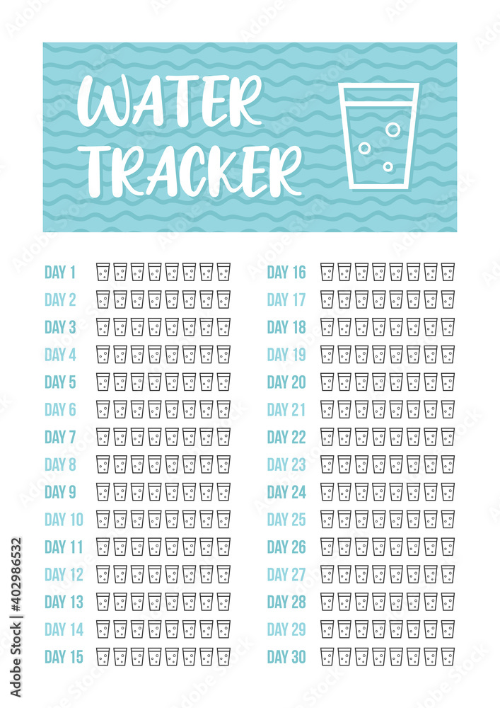 water tracker bullet journal
