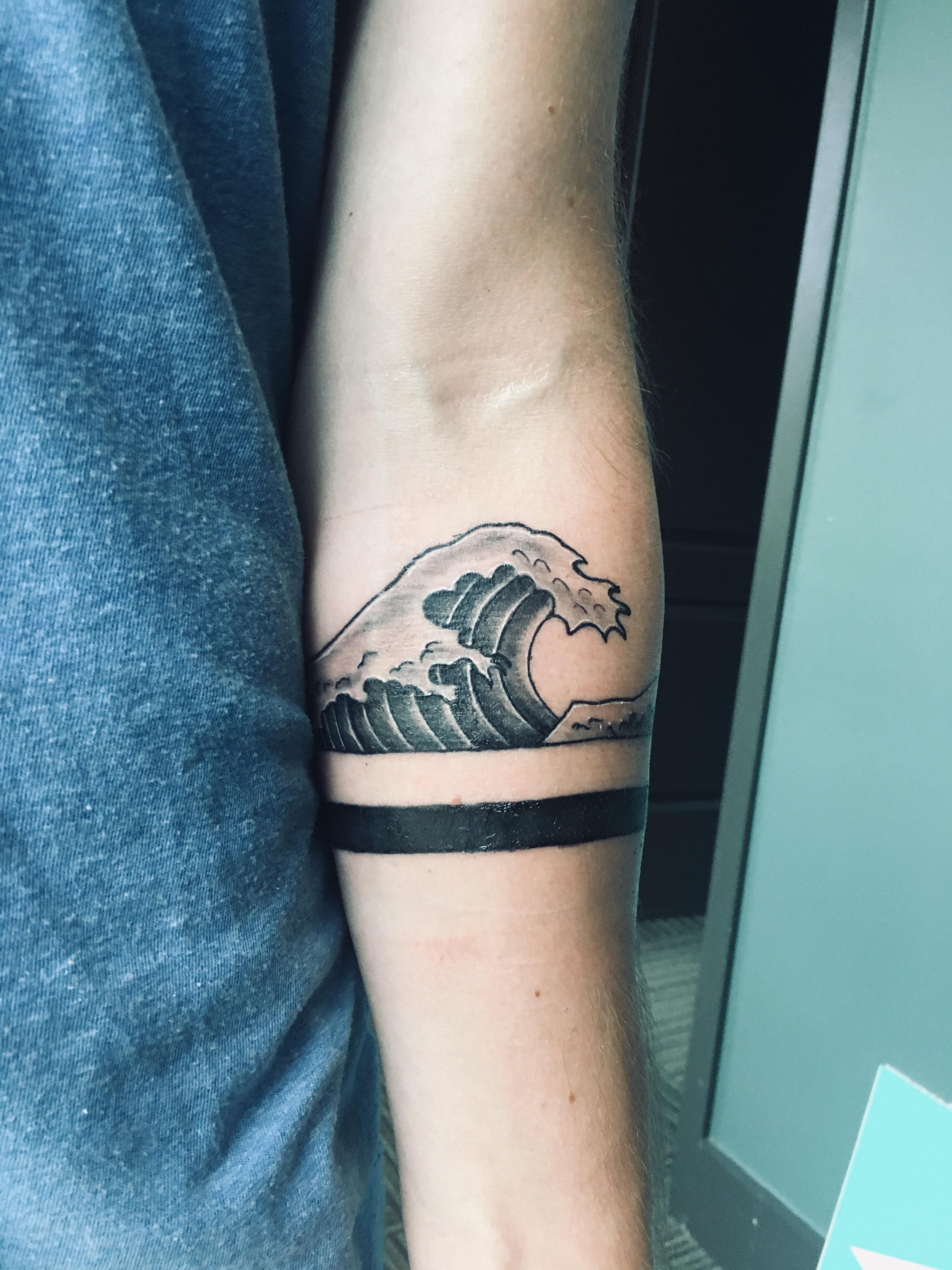 wave armband tattoo