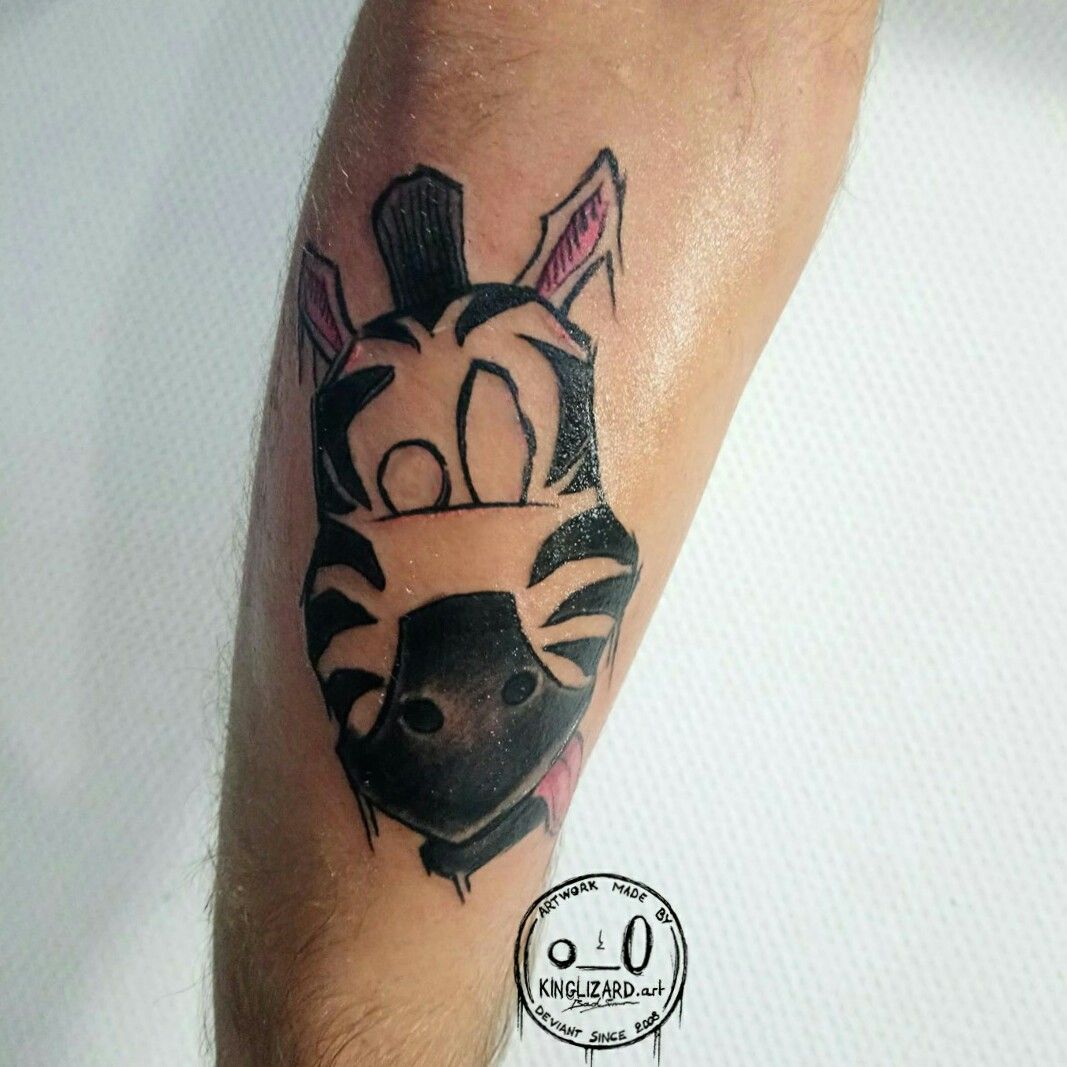 weird zebra tattoo
