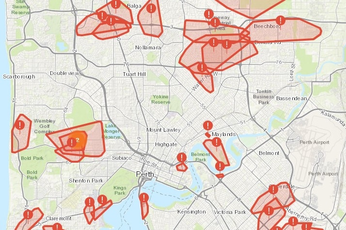 western power outages map wa