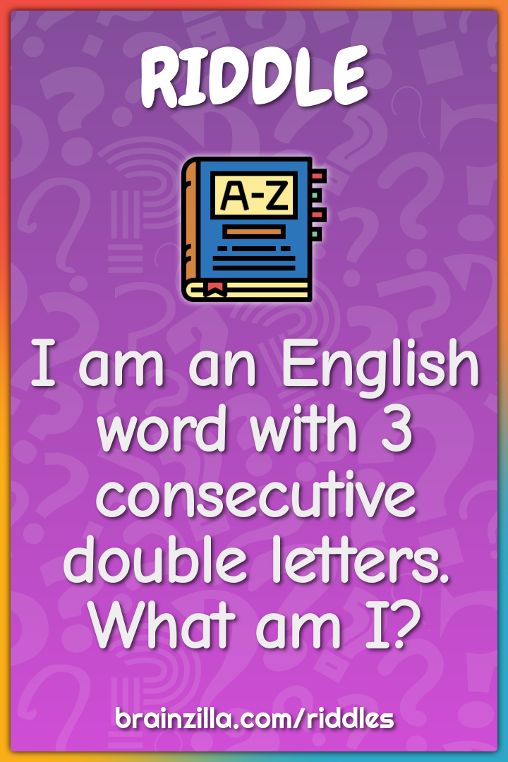 what english word has 3 consecutive double letters