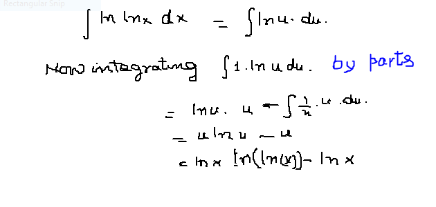 what is integration of ln x