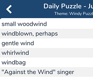 whirlwind crossword clue