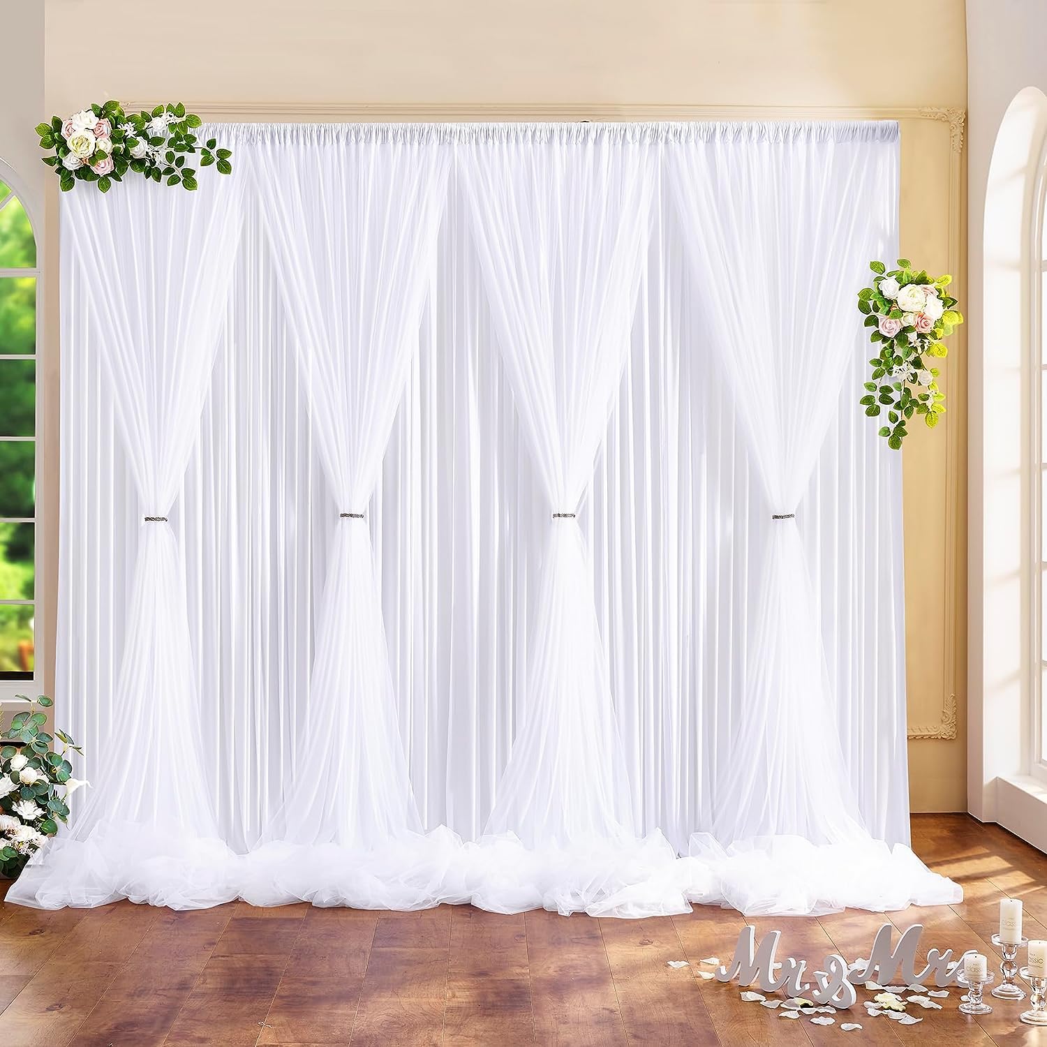 white backdrop curtain