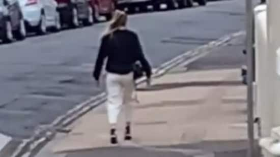 woman frozen in street tiktok video