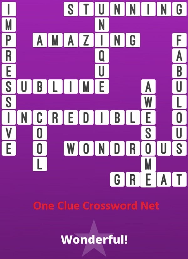 wonderful crossword clue