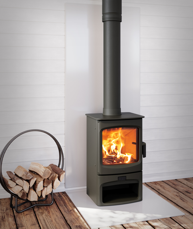 wood burning stove heat shield