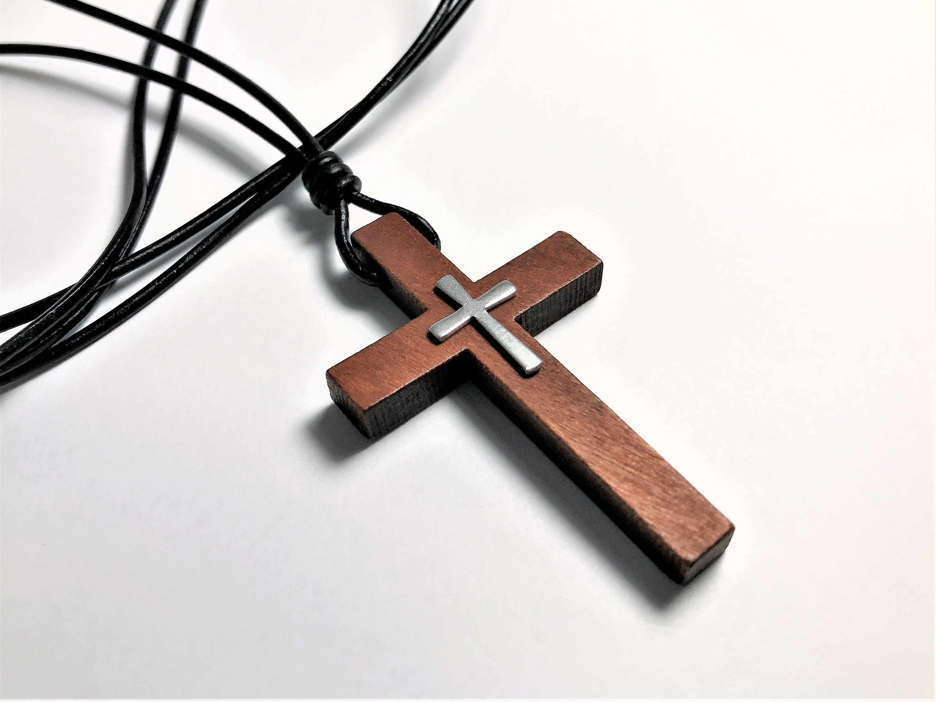 wood cross necklace