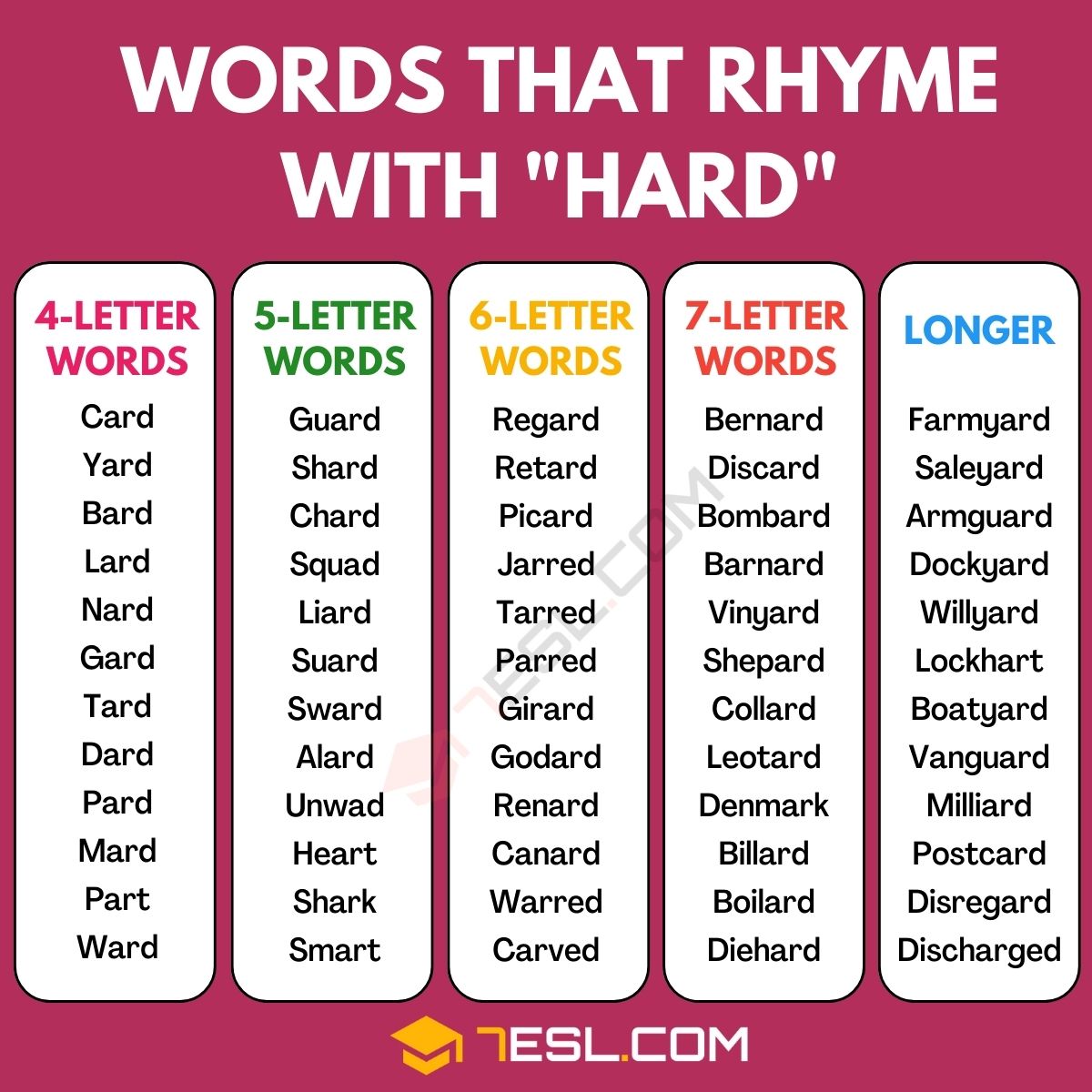 words that rhyme with harsh