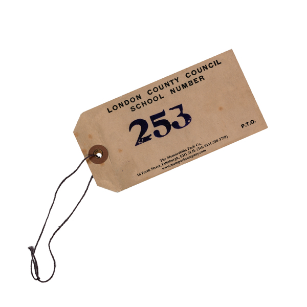 world war 2 evacuee tag