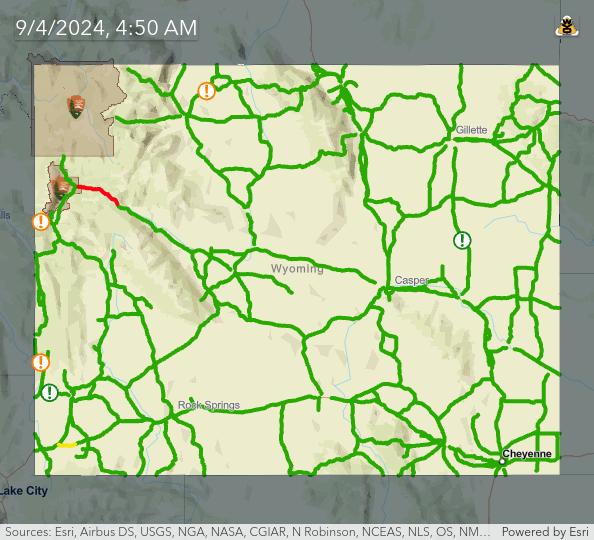 wydot road report map