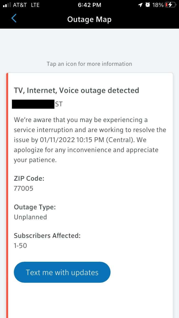 xfinity check for outage