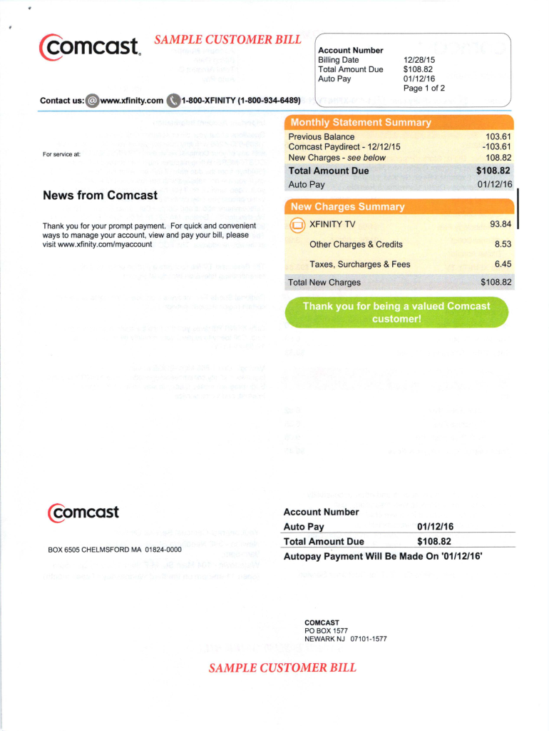 xfinity phone bill pay