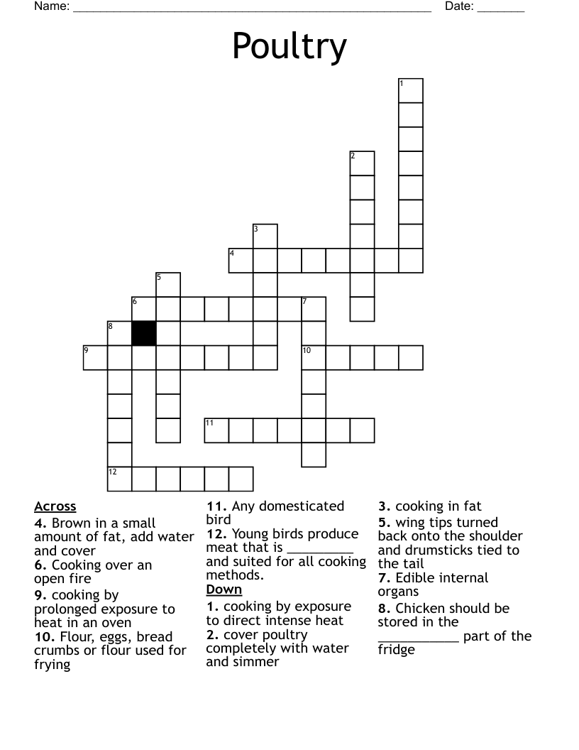 young bird crossword clue