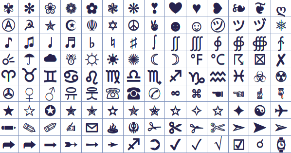 zodiac text symbols not emoji
